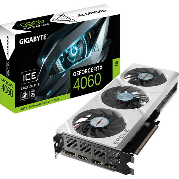 Placa video Gigabyte GeForce RTX 4060 EAGLE OC ICE 8GB GDDR6 DLSS 3.0 128 bit