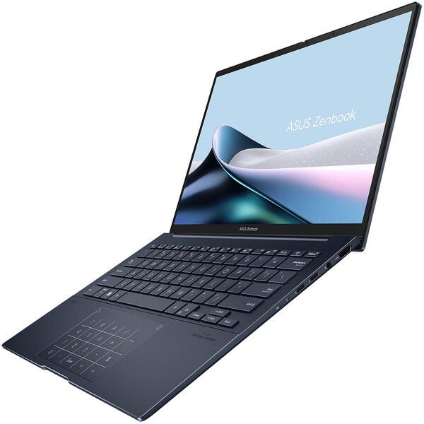 Laptop Asus Zenbook 14 OLED UX3405MA, 14 inch 3K 120Hz, Intel Core Ultra 9 185H, 32GB DDR5X, 1TB SSD, Intel Arc Graphics, Win 11 Pro, Ponder Blue