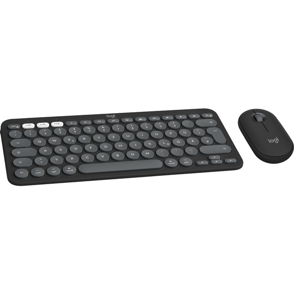 Kit Tastatura si Mouse Logitech Pebble 2 Combo for Mac, Bluetooth, Tonal Graphite