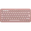 Tastatura Logitech Pebble Keys 2 K380s, Wireless/Bluetooth, Tonal Rose