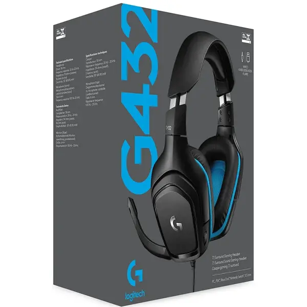 Casti gaming Logitech G432 7.1 Surround Wireless