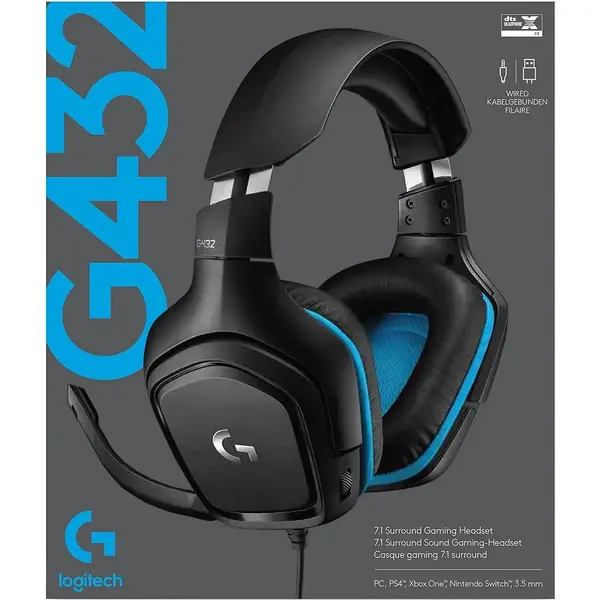 Casti gaming Logitech G432 7.1 Surround Wireless