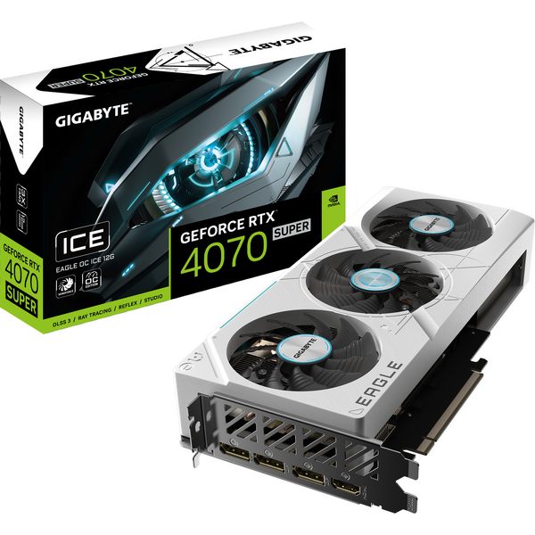 Placa video Gigabyte GeForce RTX 4070 SUPER EAGLE OC ICE White 12GB GDDR6X 192 Bit DLSS 3.0