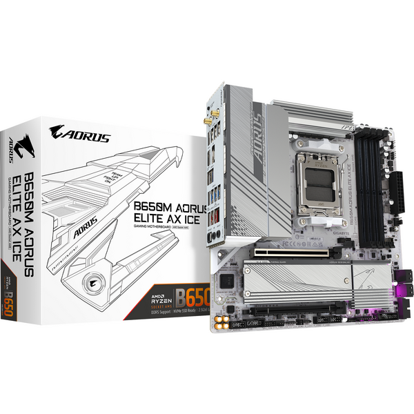 Placa de baza Gigabyte B650M AORUS ELITE AX ICE Socket AM5