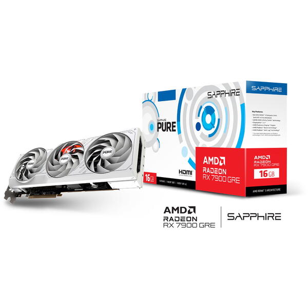 Placa video Sapphire Radeon RX 7900 GRE PURE 16GB GDDR6 256 Bit