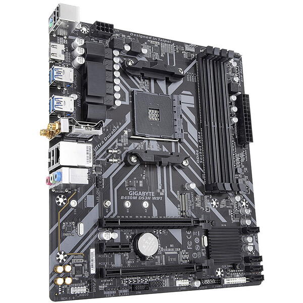 Placa de baza Gigabyte B450M DS3H WIFI Socket AM4