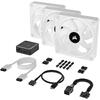 Ventilator PC Corsair iCUE Link QX120 RGB 120mm Starter Kit White Three Fan Pack