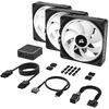 Ventilator PC Corsair iCUE Link QX120 RGB 120mm Starter Kit Black Three Fan Pack