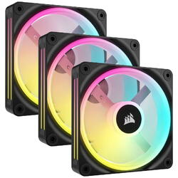 iCUE Link QX120 RGB 120mm Starter Kit Black Three Fan Pack