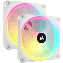 Ventilator PC Corsair iCUE LINK QX140 RGB 140mm Starter Kit White Two Fan Pack
