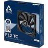 Ventilator PC Arctic F12 TC, 120 mm, 300 - 1350 rpm, senzor temperatura, FDB, Negru