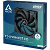 Ventilator PC Arctic F14 PWM PST CO, 140 mm, 200 - 1350 rpm, Continous Operation, Negru