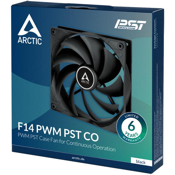 Ventilator PC Arctic F14 PWM PST CO, 140 mm, 200 - 1350 rpm, Continous Operation, Negru