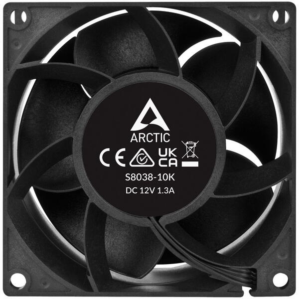 Ventilator PC Arctic S8038-10K, 10000 rpm, 80mm, PWM, Negru 4-pack