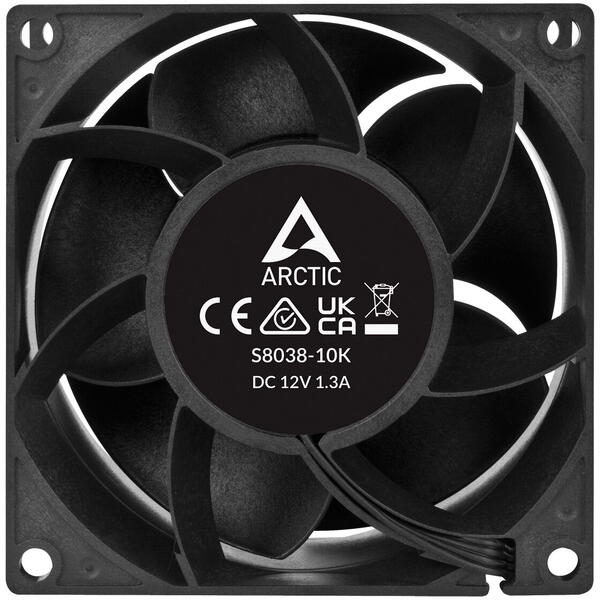 Ventilator PC Arctic S8038-10K, 10000 rpm, 80mm, PWM, Negru 4-pack