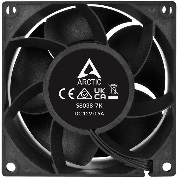 Ventilator PC Arctic S8038-7K, 7000 rpm, 80mm, PWM, Negru 4-pack