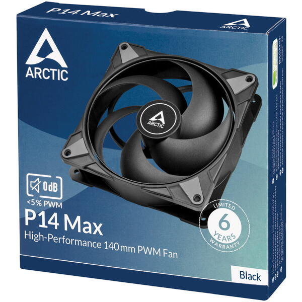 Ventilator PC Arctic P14 MAX PWM, 140mm, Negru