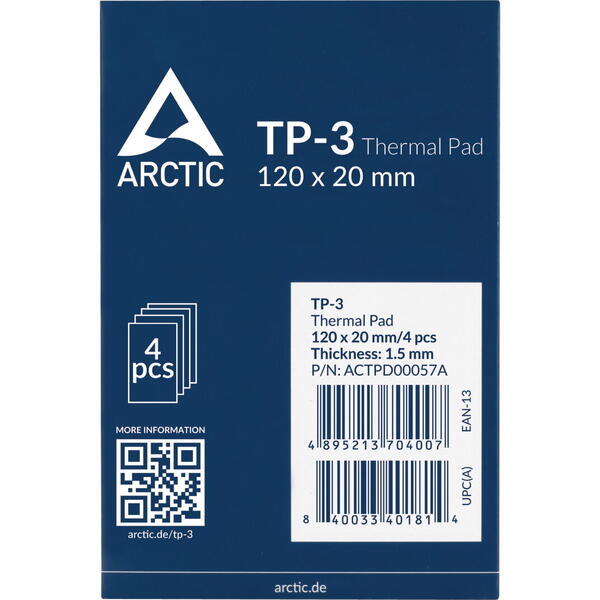 Pasta Termoconductoare Arctic PAD Termic - TP-3, 120x20mm, 1.5mm - 4 Pack