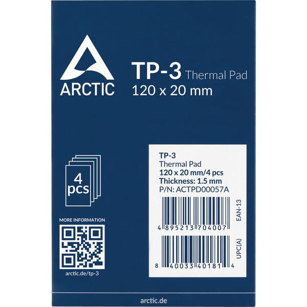 Pad termic Arctic PAD Termic - TP-3, 120x20mm, 1.5mm - 4 Pack