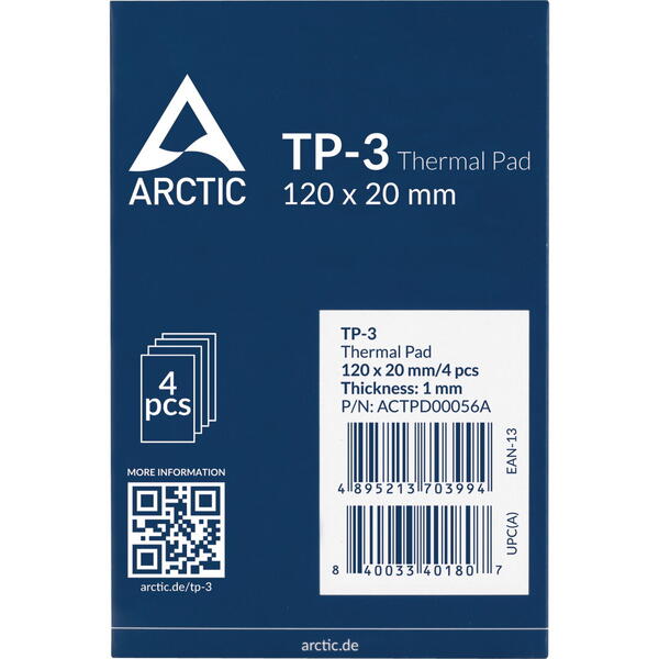 Pad termic Arctic PAD Termic - TP-3, 120x20mm, 1mm - 4 Pack