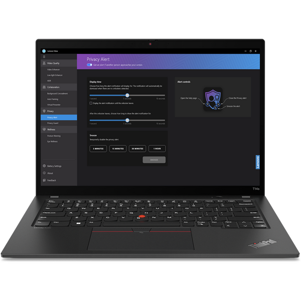 Laptop Lenovo ThinkPad T14s Gen 4, 14 inch 2.8K OLED, Intel Core i7-1355U, 32GB DDR5X, 1TB SSD, Intel Iris Xe, 4G LTE, Win 11 Pro, Deep Black