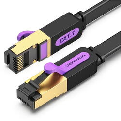 Patch Cord Vention plat FTP Cat.7, 1M, negru