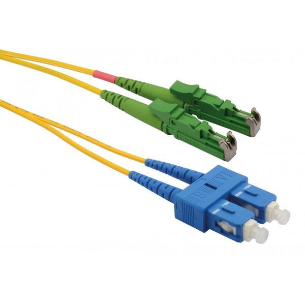 Patch Fibra Optica Patchcord FO E2000/APC-SC/PC, SM OS2 9/125, manta LSZH 3.0mm, duplex 10m - Emtex