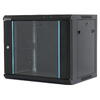 Cabinet Metalic Dateup 15U 600x600, montare pe perete, usa din sticla, panouri laterale detasabile si securizate, Negru