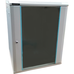 Cabinet Metalic Dateup 12U 600x600, montare pe perete, usa din sticla, panouri laterale detasabile si securizate, Gri