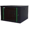 Cabinet Metalic Deckro 4U 600x450, de perete, usa din sticla, panouri detasabile si securizate, dezasamblat, Negru