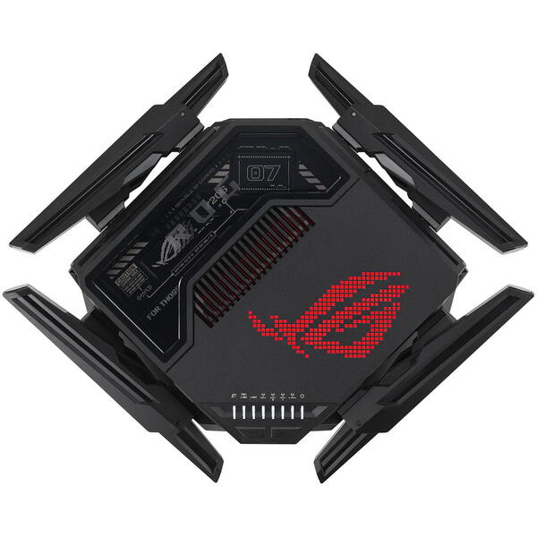 Router Wireless Asus Rog Rapture GT-BE98 Quad-band WiFi 7, 10 Gigabit, 5G Negru