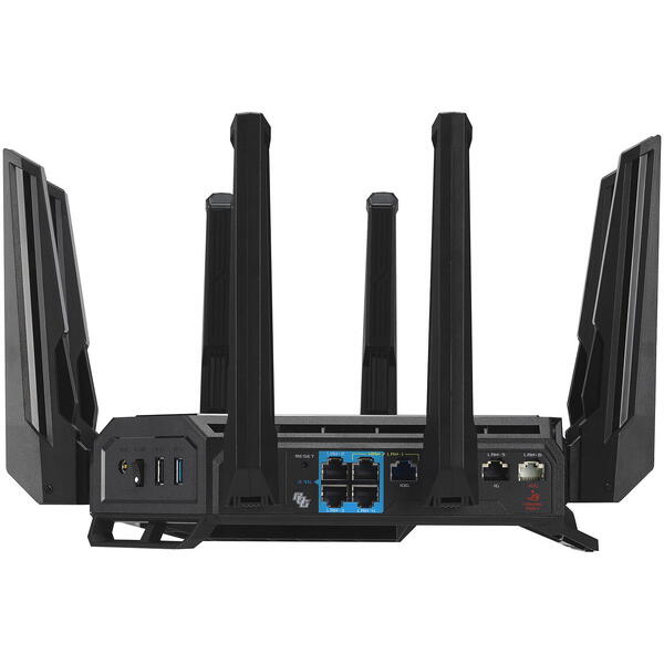 Router Wireless Asus Rog Rapture GT-BE98 Quad-band WiFi 7, 10 Gigabit, 5G Negru