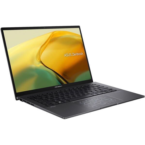 Laptop Asus Zenbook 14 OLED UM3402YA, 14 inch 3K 90Hz, AMD Ryzen 5 7430U, 16GB DDR4, 512GB SSD, AMD Radeon, Win 11 Pro, Jade Black