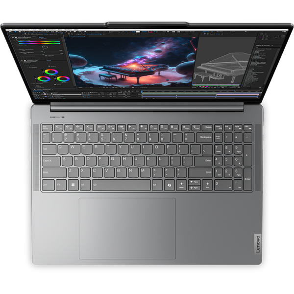 Laptop Lenovo Yoga Pro 9 16IMH9, 16 inch 3.2K Mini LED 165Hz, Intel Core Ultra 9 185H, 64GB DDR5X, 1TB SSD, GeForce RTX 4070 8GB, Win 11 Pro, Luna Grey, 3Yr Onsite Premium Care