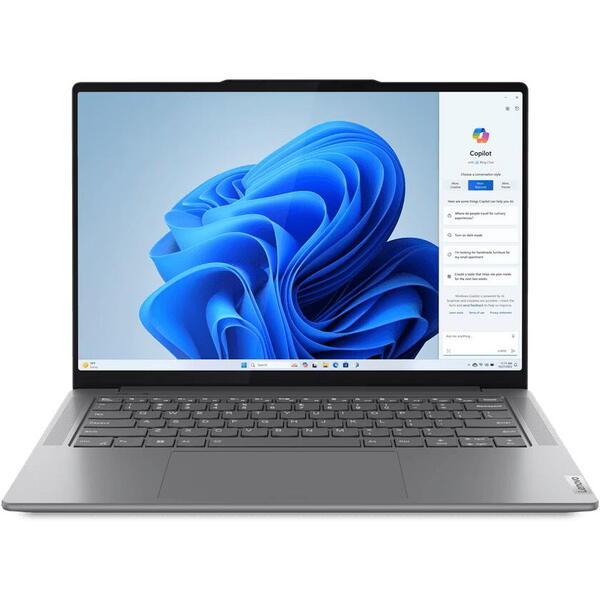Laptop Lenovo Yoga Pro 7 14AHP9, 14.5 inch 3K IPS 120Hz, AMD Ryzen 7 8845HS, 16GB DDR5X, 1TB SSD, GeForce RTX 3050 6GB, Luna Grey, 3Yr Onsite Premium Care