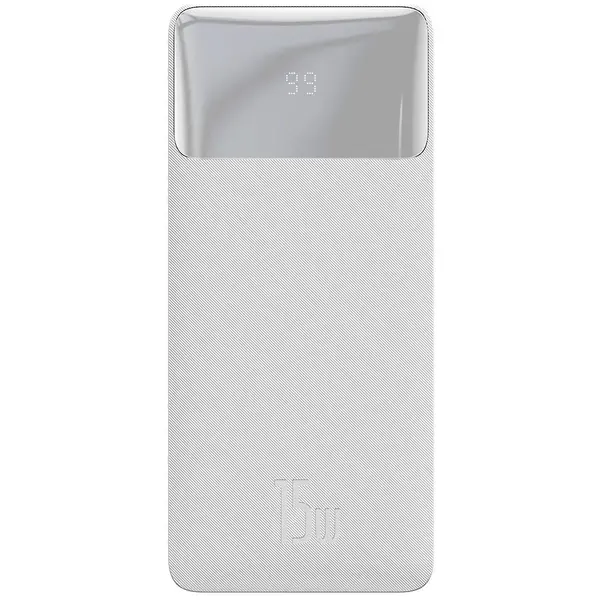 Baterie externa Baseus Bipow, 20000mAh, 15W, USB, USB Type-C, digital display, Alb