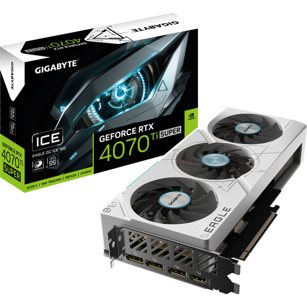 Placa video Gigabyte GeForce RTX 4070 Ti SUPER EAGLE OC ICE 16GB GDDR6X 256 Bit DLSS 3.0