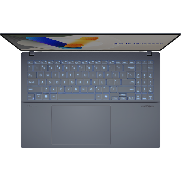 Laptop Asus Vivobook S 16 OLED S5606MA, 16 inch 3.2K 120Hz, Intel Core Ultra 7 155H, 16GB LPDDR5X, 1TB SSD, Intel Arc, Win 11 Pro, Mist Blue