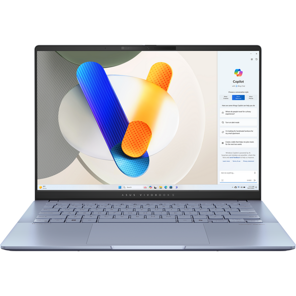 Laptop Asus Vivobook S 14, 14 inch OLED S5406MA, WUXGA, Intel Core Ultra 5 125H, 16GB DDR5X, 512GB SSD, Intel Arc, Win 11 Pro, Mist Blue