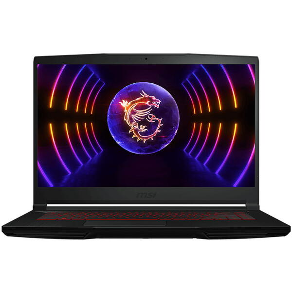 Laptop MSI Thin GF63 12UCX, 15.6 inch FHD 144Hz, Intel Core i7-12650H, 16GB DDR4, 512GB SSD, GeForce RTX 2050 4GB, Free DOS, Black