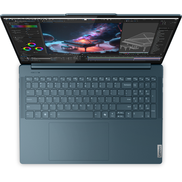 Laptop Lenovo Yoga Pro 9 16IMH9, 16 inch 3.2K Mini LED 165Hz, Intel Core Ultra 9 185H, 64GB DDR5X, 1TB SSD, GeForce RTX 4070 8GB, Win 11 Home, Tidal Teal, 3Yr Onsite Premium Care