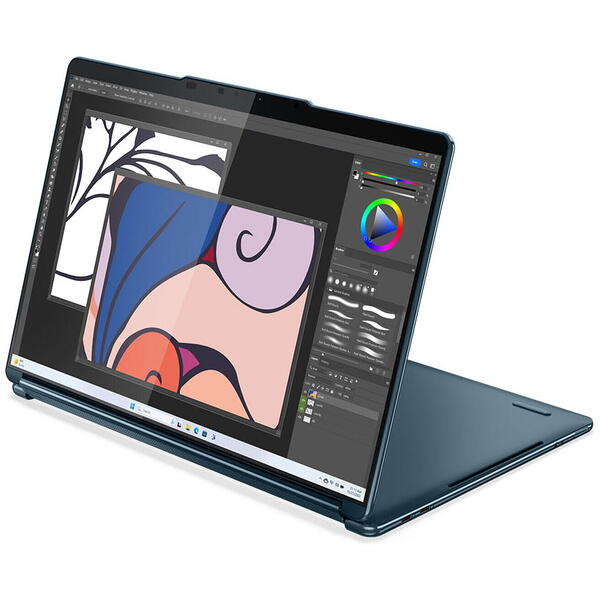 Laptop Lenovo Yoga Book 9 13IMU9, 13.3 inch 2.8K OLED Touch, Intel Core Ultra 7 155U, 32GB DDR5X, 1TB SSD, Intel Integrated Graphics, Win 11 Pro, Tidal Teal, 3Yr Onsite Premium Care