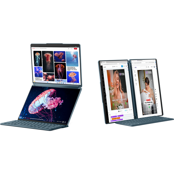 Laptop Lenovo Yoga Book 9 13IMU9, 13.3 inch 2.8K OLED Touch, Intel Core Ultra 7 155U, 32GB DDR5X, 1TB SSD, Intel Integrated Graphics, Win 11 Pro, Tidal Teal, 3Yr Onsite Premium Care
