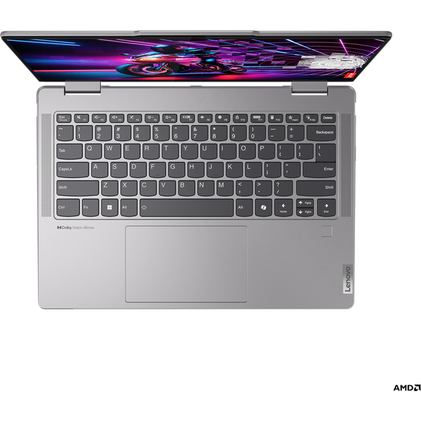 Laptop Lenovo Yoga 7 2-in-1 14AHP9, 14 inch WUXGA OLED Touch, AMD Ryzen 7 8840HS, 16GB DDR5X, 1TB SSD, Radeon 780M, Win 11 Home, Arctic Grey, 3Yr Onsite Premium Care