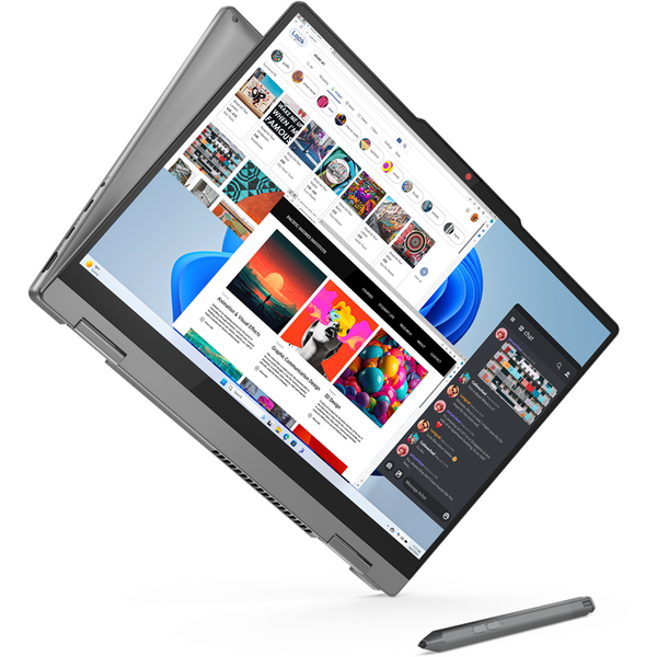 Laptop Lenovo IdeaPad 5 2-in-1 14IRU9, 14 inch WUXGA IPS Touch, Intel Core 5 120U, 16GB LPDDR5X, 1TB SSD, Intel Graphics, Luna Grey