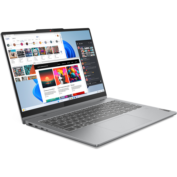 Laptop Lenovo IdeaPad 5 2-in-1 14IRU9, 14 inch WUXGA IPS Touch, Intel Core 5 120U, 16GB LPDDR5X, 1TB SSD, Intel Graphics, Luna Grey