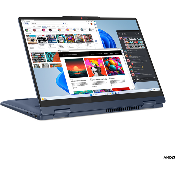 Laptop Lenovo IdeaPad 5 2-in-1 14AHP9, 14 inch WUXGA IPS Touch, AMD Ryzen 5 8645HS, 16GB LPDDR5X, 512GB SSD, AMD Radeon 760M, Cosmic Blue
