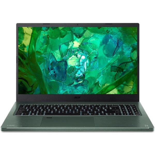 Laptop Acer Aspire Vero AV15-53P, 15.6 inch FHD IPS, Intel Core i5-1335U, 16GB DDR5, 512GB SSD, Intel Iris Xe, Cypress Green