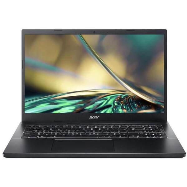Laptop Acer Aspire 7 A715-76G 15.6 inch FHD IPS, Intel Core i5-12450H, 16GB DDR4, 512GB SSD, GeForce RTX 3050 4GB, Black