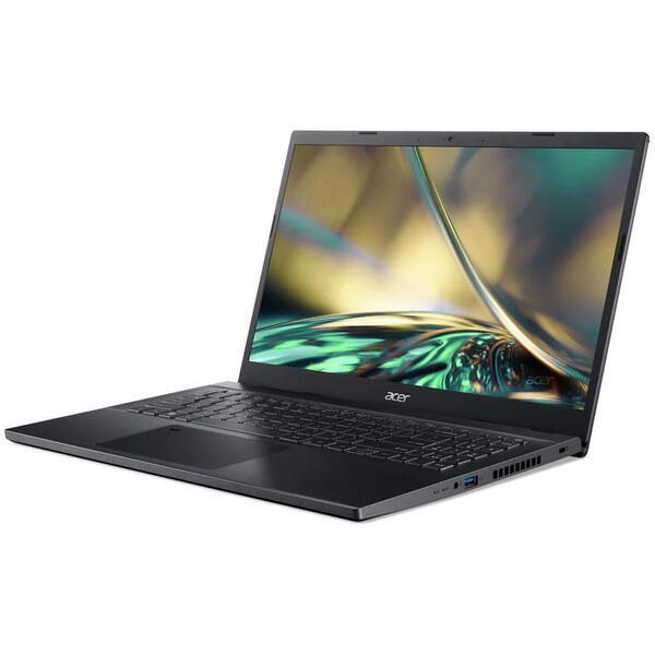 Laptop Acer Aspire 7 A715-76G 15.6 inch FHD IPS, Intel Core i5-12450H, 16GB DDR4, 512GB SSD, GeForce RTX 3050 4GB, Black